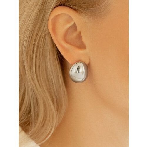 Серьги пусеты SLOVO JEWELRY, размер 25 мм, серебристый