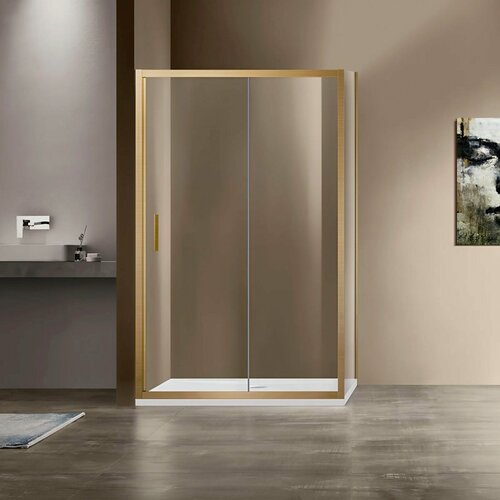 Изображение товара Душевой уголок Vincea Гарда (Garda) VSR-1G1013CLG, 1300*1000, брашированное золото, стекло прозрачное