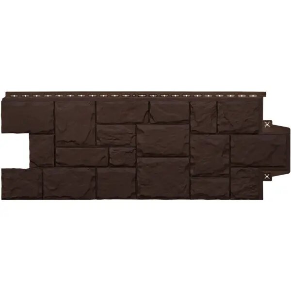 фото Фасадная панель Grand Line Classic Крупный камень 1102.5х417.4 мм шоколадный