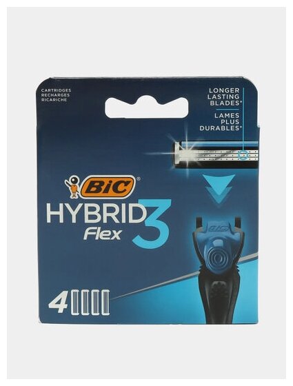 Бик Флекс Гибрид /Bic Flex 3 Hybrid - Сменные кассеты для бритья 4 шт — фото 1