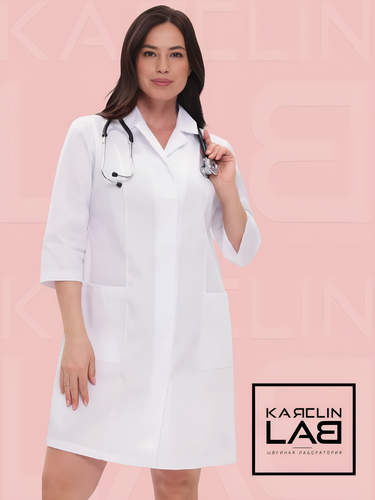 Изображение товара Халат медицинский на кнопках с рукавом 3/4