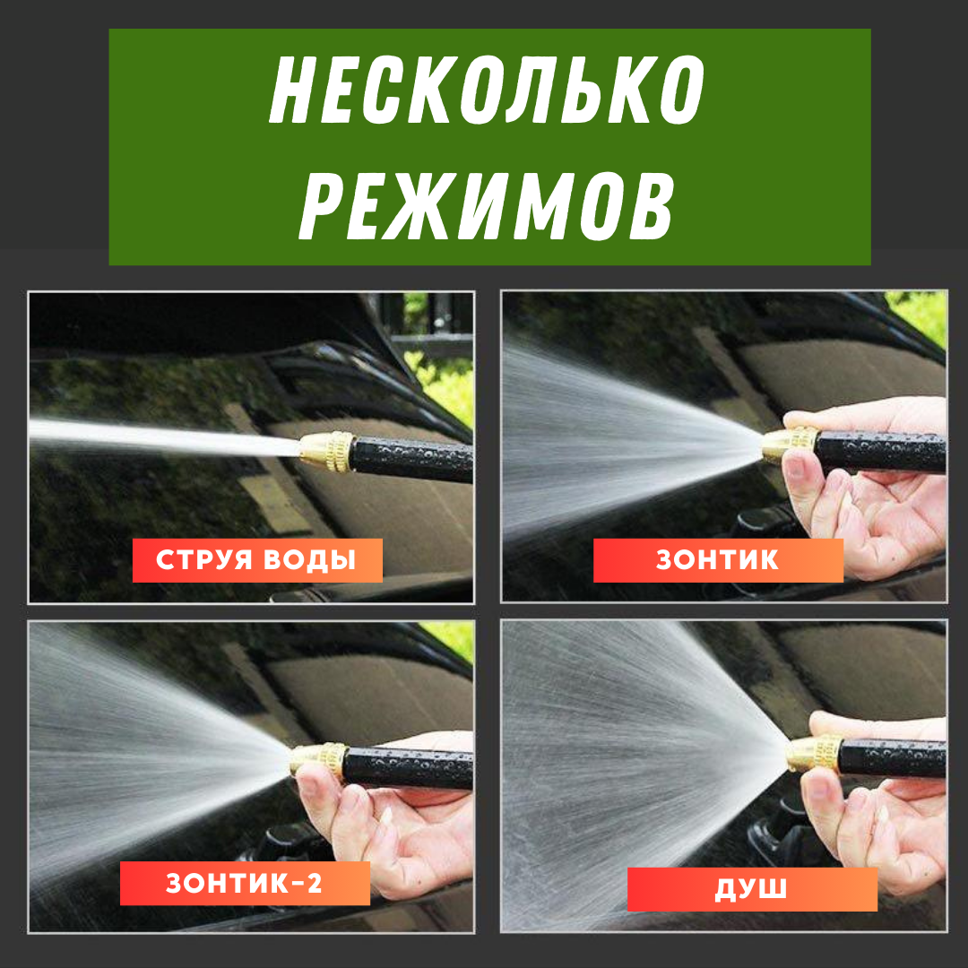Насадка пистолет на шланг для мойки автомобиля и полива / Распылитель на шланг садовый — фото 1
