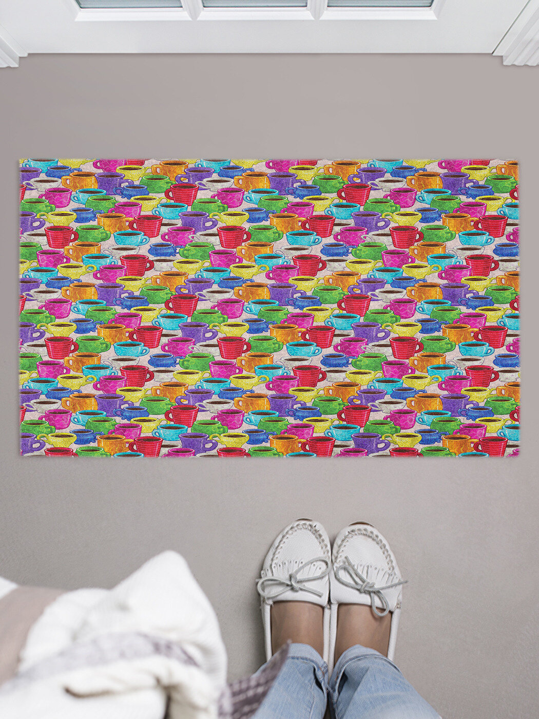 Коврик придверный в прихожую с принтом 