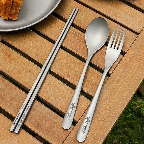 Изображение товара Приборы для еды HWZBBEN титановые, ложка, вилка, палочки с Ктулху