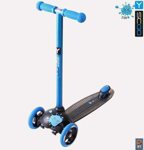 Изображение товара Самокат Y-SCOO Lock & Block, голубой, полиуретан, блокировка передних колес