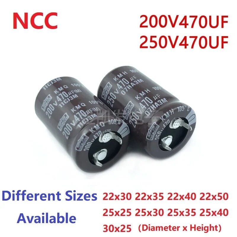 ELECYINGFO конденсаторы snap-in 470 мкФ 200/250 В, 200V470uF 30x25 2Pcs