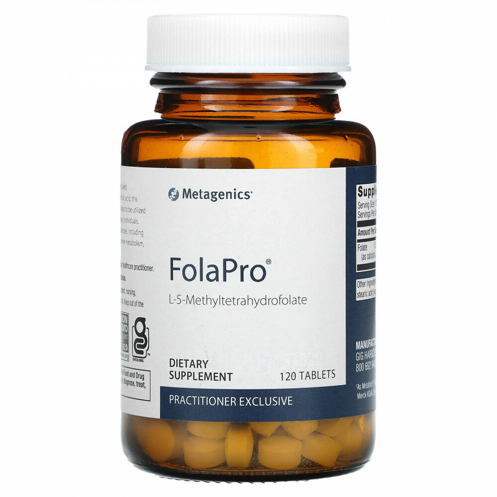 Metagenics, FolaPro®, 1330 мкг, 120 таблеток