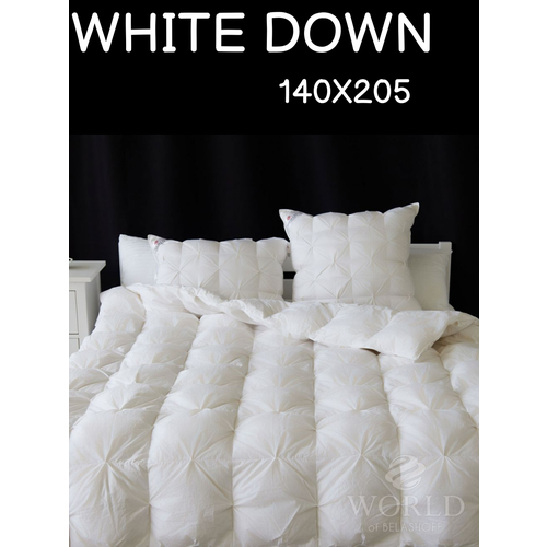 фото Одеяло с буфами 140х205 - world of belashoff / white down 100% / белый пух /