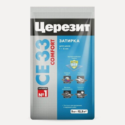 Изображение товара Затирка для плитки Церезит СЕ 33 Comfort (5кг) серый 07