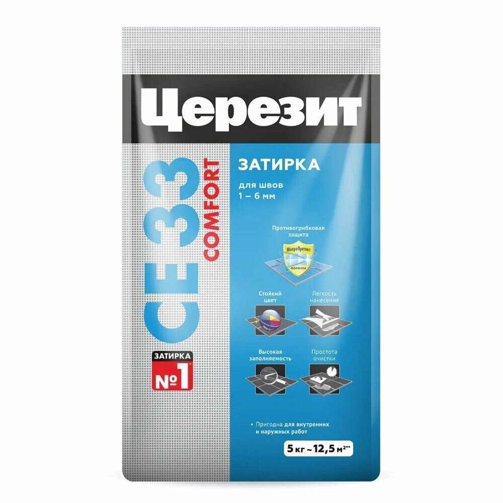 Затирка для плитки Церезит СЕ 33 Comfort (5кг) белый 01