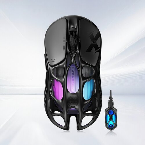 Беспроводная игровая мышь GravaStar Mercury X Pro, 8K Hz, PAW3950HS, 26000 DPI, с донглом, черный