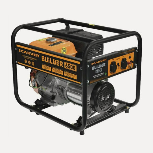 Изображение товара Генератор Carver PPG- 6500 BUILDER (LT-188F, 5,0/5,5кВт, 220В, бак 6,5 л, обмотка медь)