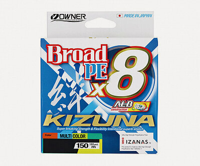 Изображение товара OWNER Шнур Kizuna X8 Broad PE multi color 10м 150м 0,21мм 15,3кг