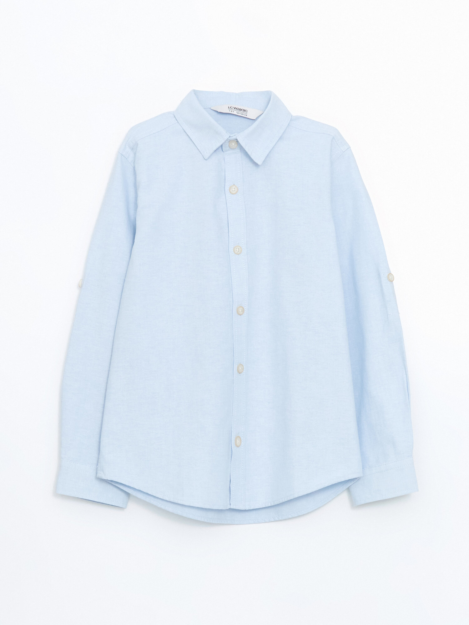 Школьная рубашка LC Waikiki, размер 6-7 лет, light blue
