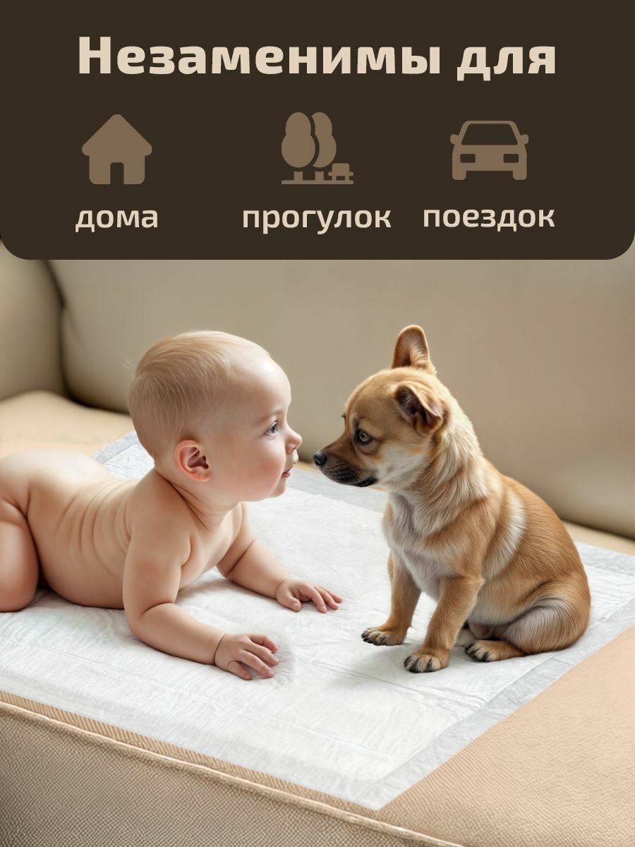 Изображение Гипоаллергенные пеленки 60х90 Senso baby одноразовые 30 шт, впитывающие и непромокаемые, для детей и новорожденных