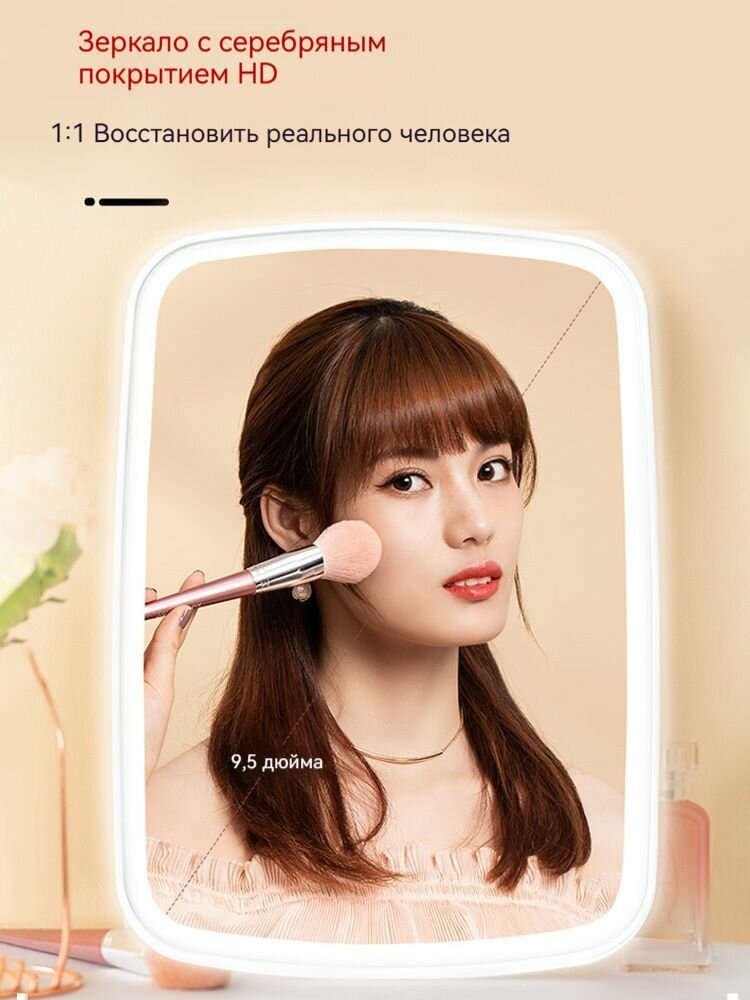 Картинки Xiaomi Jordan Judy LED Cosmetic Mirror + 5x объектив / с сенсорным LED экраном / три регулировки яркости