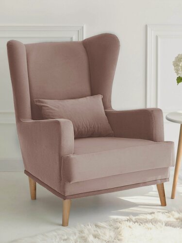 Изображение товара Кресло Оскар мягкое для отдыха дома, на ножках, велюр Jawa Zefir 05
