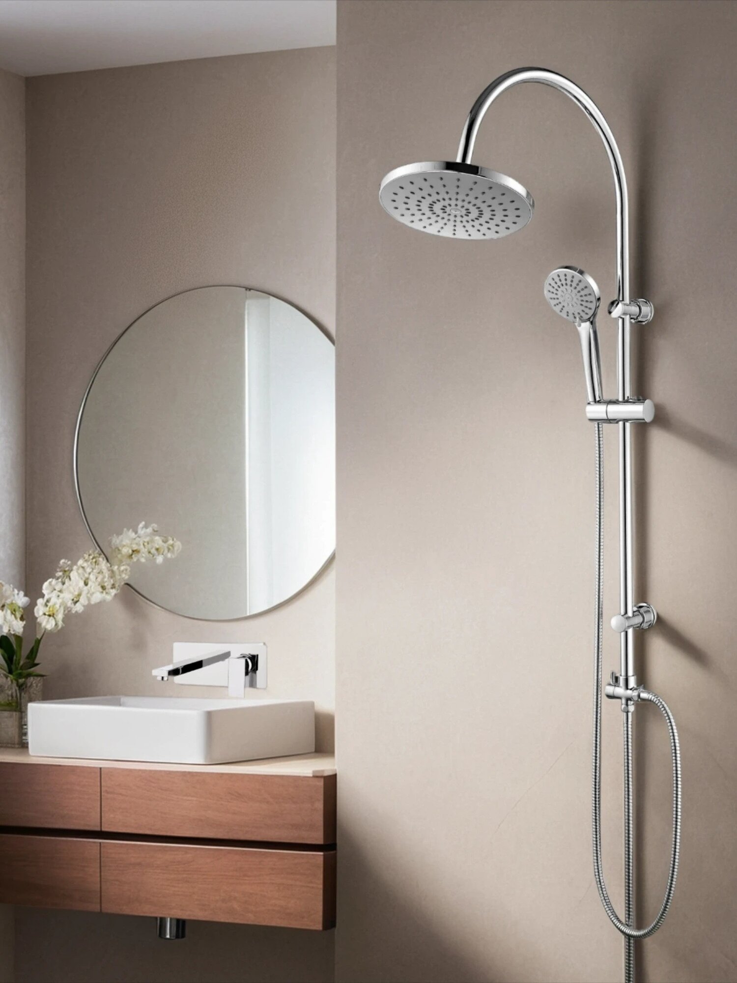 Душевой комплект ESKO ST01 хром 938мм. Тропический душ душевая система