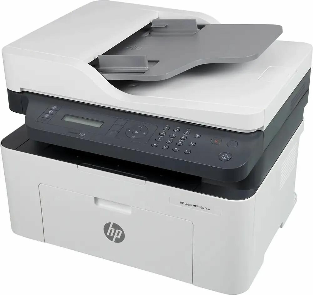 МФУ лазерный HP Laser 137fnw черно-белая печать, A4, цвет белый 4zb84a