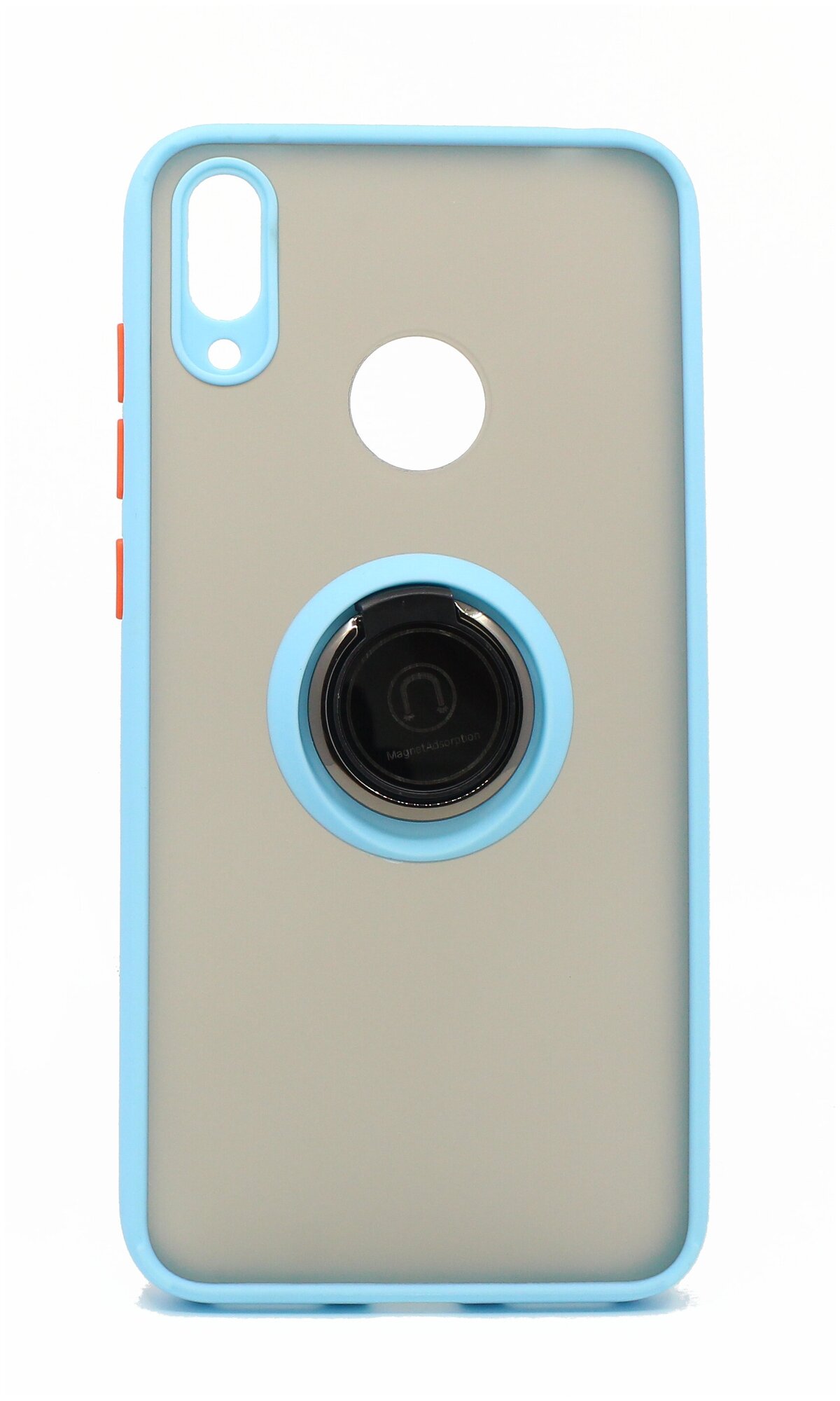 Чехол противоударный Mobix для Huawei Y7 2019, Y7 Prime 2019 с кольцом и с функцией подставки цвет: голубой