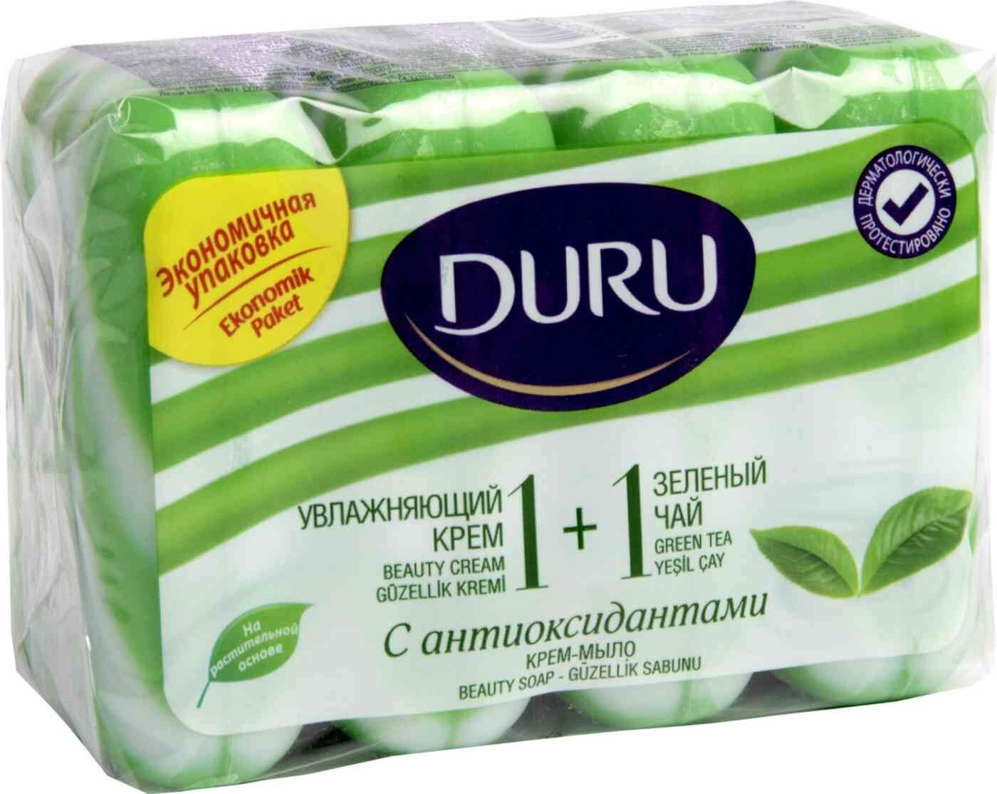 DURU 1+1 крем-мыло & Зеленый чай (э/пак) 4*80г - фотография № 5