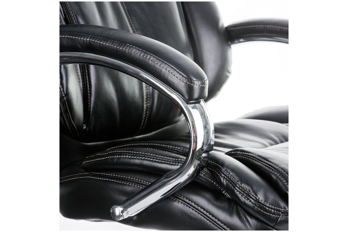 Кресло руководителя Helmi HL-ES07 "Resolution" повыш. прочн., экокожа черн, мультибл, хром, до 150кг - фотография № 11