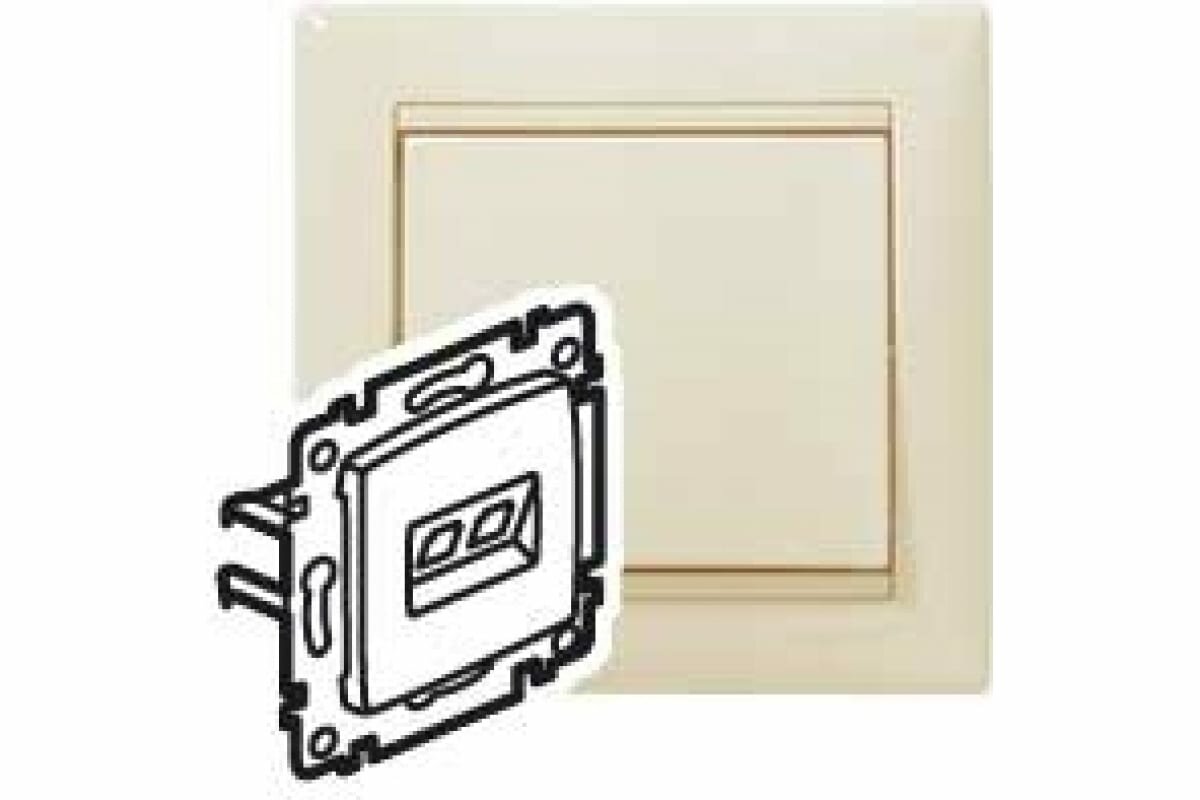 Valena 774130 Розетка компьютерная (RJ45, захваты, UTP, Cat.5e, под рамку, скрытая установка, слоновая кость) Legrand - фото №14