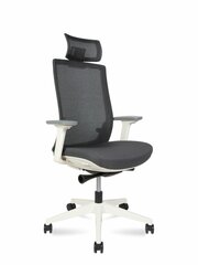 Кресло офисное Norden Ruby белый пластик / серая сетка / серая ткань