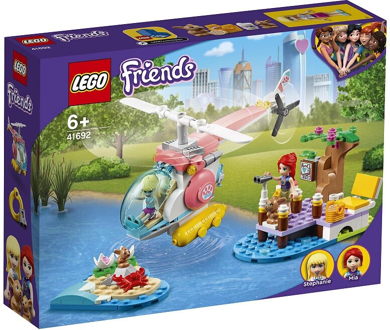 Конструктор LEGO Friends Спасательный вертолёт ветеринарной клиники 41692, для девочек