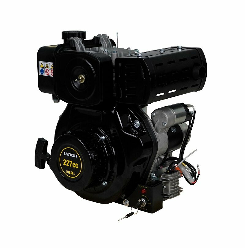 Двигатель Loncin Diesel LCD230FD D20 5А (LCD170FD) (5л.с., 227куб. см, вал 20мм, ручной и электрический старт, катушка 5А) - фотография № 2