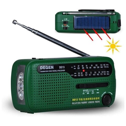 Радиоприемник Degen DE13 зелёный 347000₽
