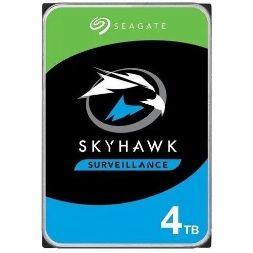 Seagate Жесткий диск 4TB Seagate Skyhawk (ST4000VX016) {Serial ATA III, 5400 rpm, 256mb, для видеонаблюдения}