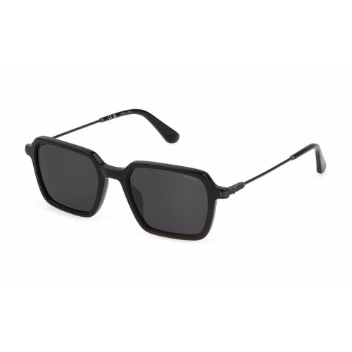 Солнцезащитные очки Police, прямоугольные, оправа: пластик, для мужчин, черный