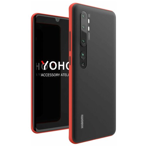 YOHO Чехол защитный - противоударный, матовый, для телефона Xiaomi Mi CC9. Красный - черный YCHPMXMCC9RB
