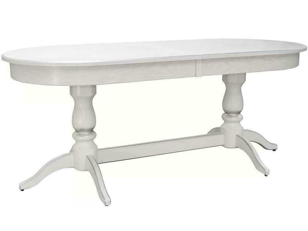 Стол обеденный Мебелик Тарун 5 белый/серебро