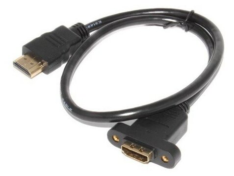 С креплением кабель-удлинитель HDMI m-f 2 метра, шнур папа-мама (2m HDMI)