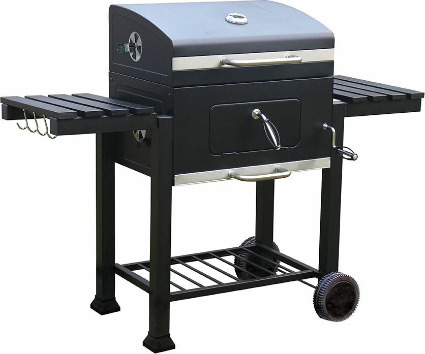 Стационарный гриль-cтанция с термометром и регулировкой высоты GoGarden Grill-Master 83 Plus черный