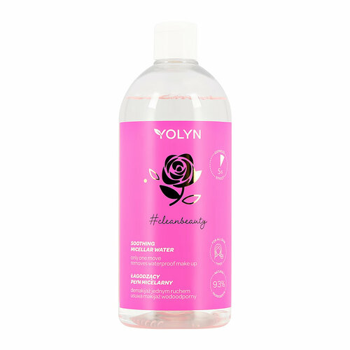 Мицеллярная вода `YOLYN` с экстрактом дамасской розы и пантенолом (успокаивающая) 500 мл