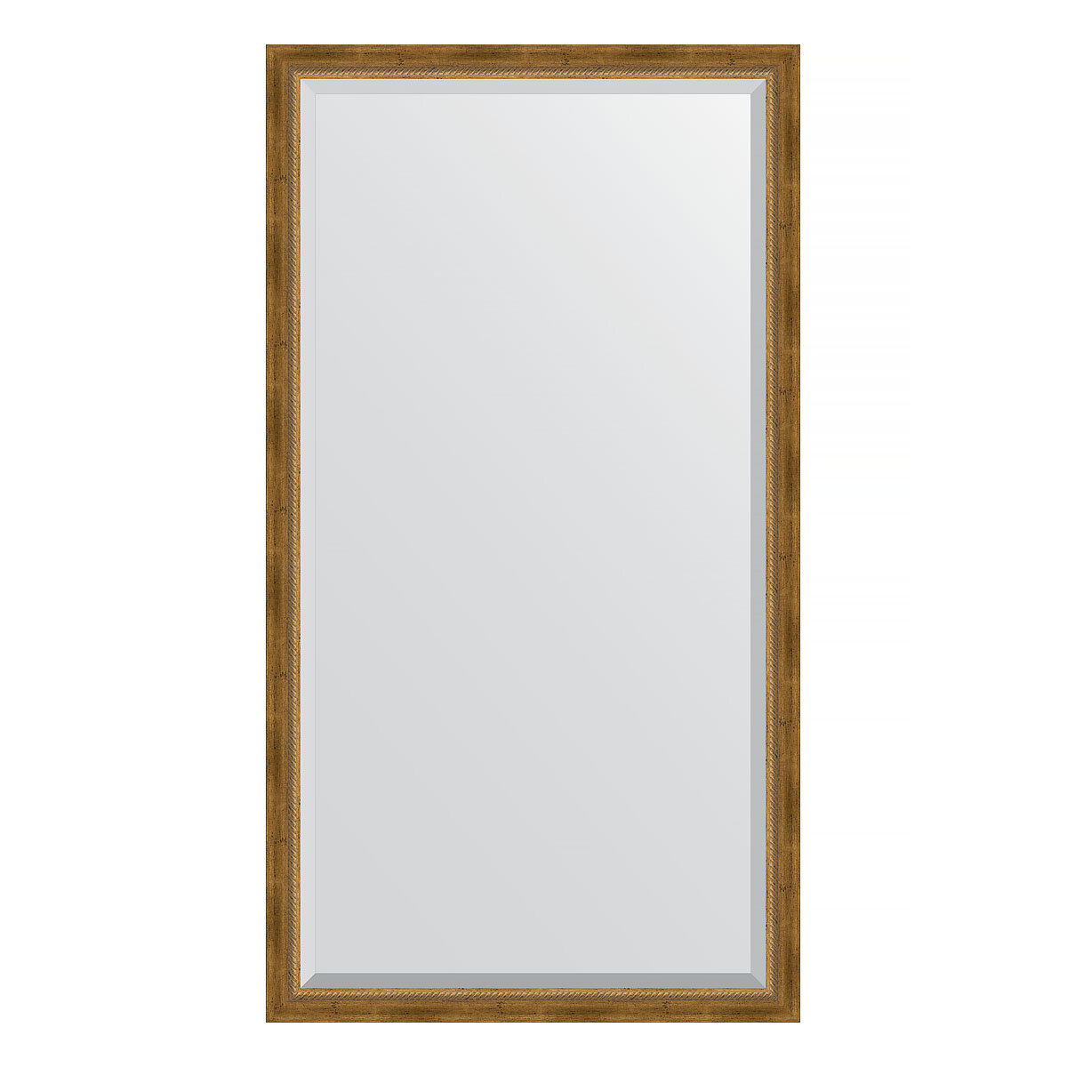 Зеркало напольное с фацетом EVOFORM в багетной раме состаренная бронза с плетением, 108х198 см, для гостиной, прихожей и ванной комнаты, BY 6143
