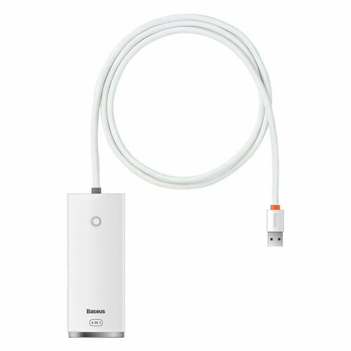 Хаб Baseus Lite Series 4-Port USB-A HUB Adapter (USB-A to USB 3.0*4) 1m White (WKQX030102)