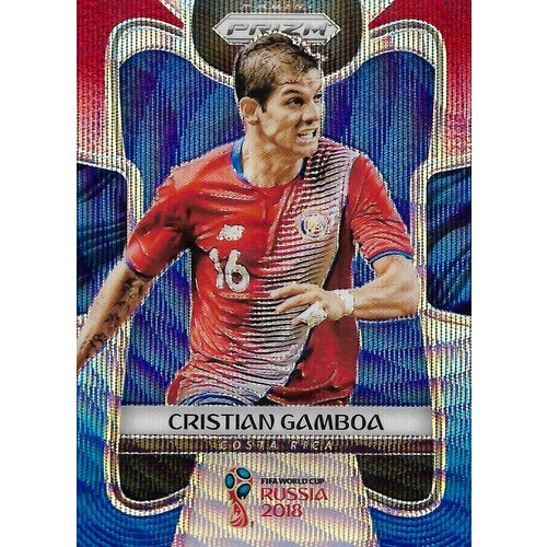 Коллекционная карточка Panini Prizm FIFA World Cup Russia 2018 #51 Cristian Gamboa - Red Blue Wave S0291