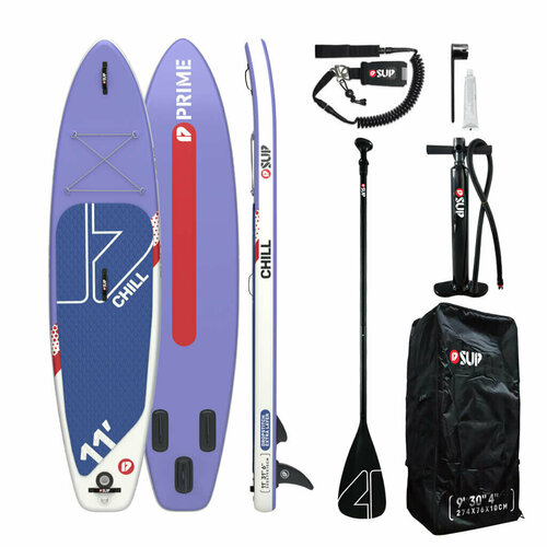 фото Cап борд надувной двухслойный prime 11'x32"x6" chill purple / sup board, сапборд, доска для сап серфинга