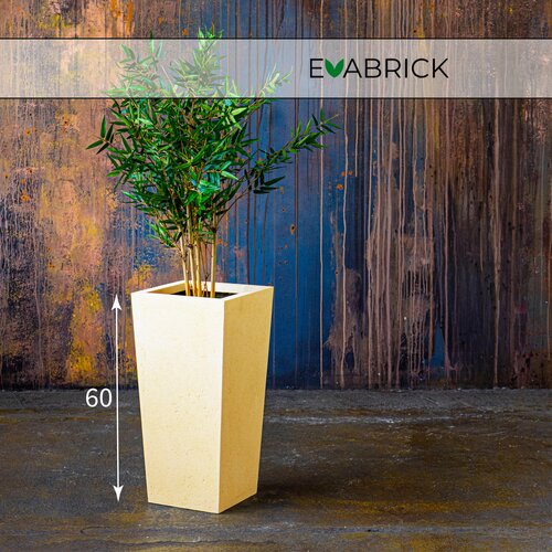 Кашпо / горшок для цветов Evabrick Pyramid 35 л полимербетон бежевый