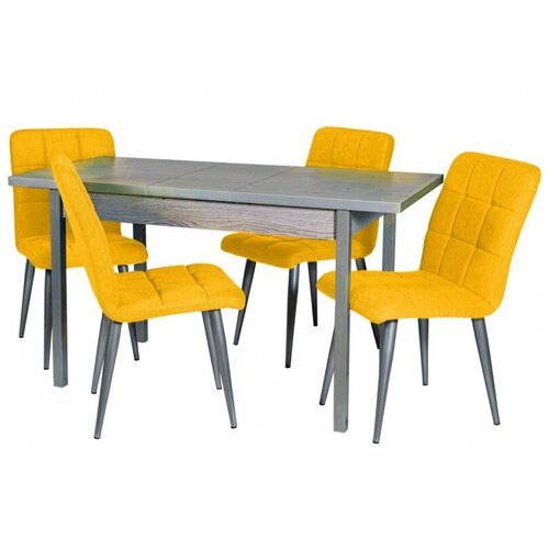 Обеденная группа (Стол Денвер и 4 стула Даллас), ткань Канди Сани