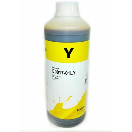 Чернила в канистре для картриджей Epson T6734/T6744, InkTec E0017, 1литр, Yellow чернила l серия revcol hameleon водные для epson l800 l801 l805 l100 l200 l201 l1800 комплект 6 цветов по 1 литру