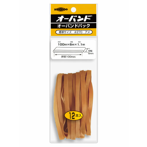 Лента эластичная из резины 10х0,6х0,2 см, 12 шт