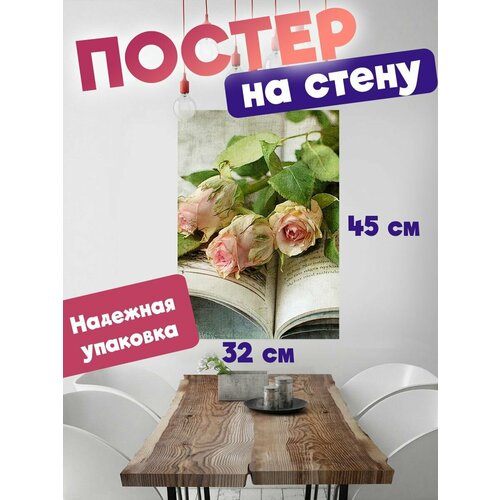 Постер 32х45 эстетика книг