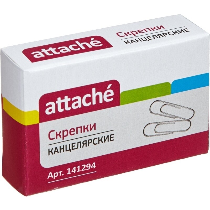 Скрепки Attache 22 мм, никелированные, 100 штук