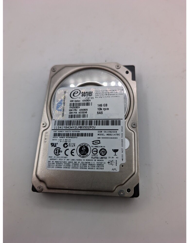 Жесткий диск MBB2147RC, 43X0624, 43X0625, 42C0246, Hitachi, IBM, 147 Гб, SAS, 2.5