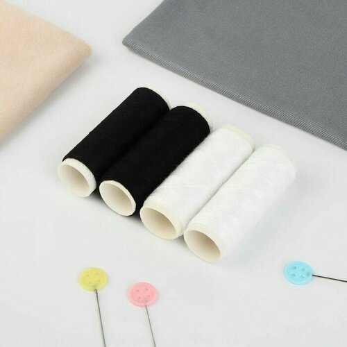 Набор ниток Домино 40S2 46 м 4 шт цвет белыйчёрный 800₽